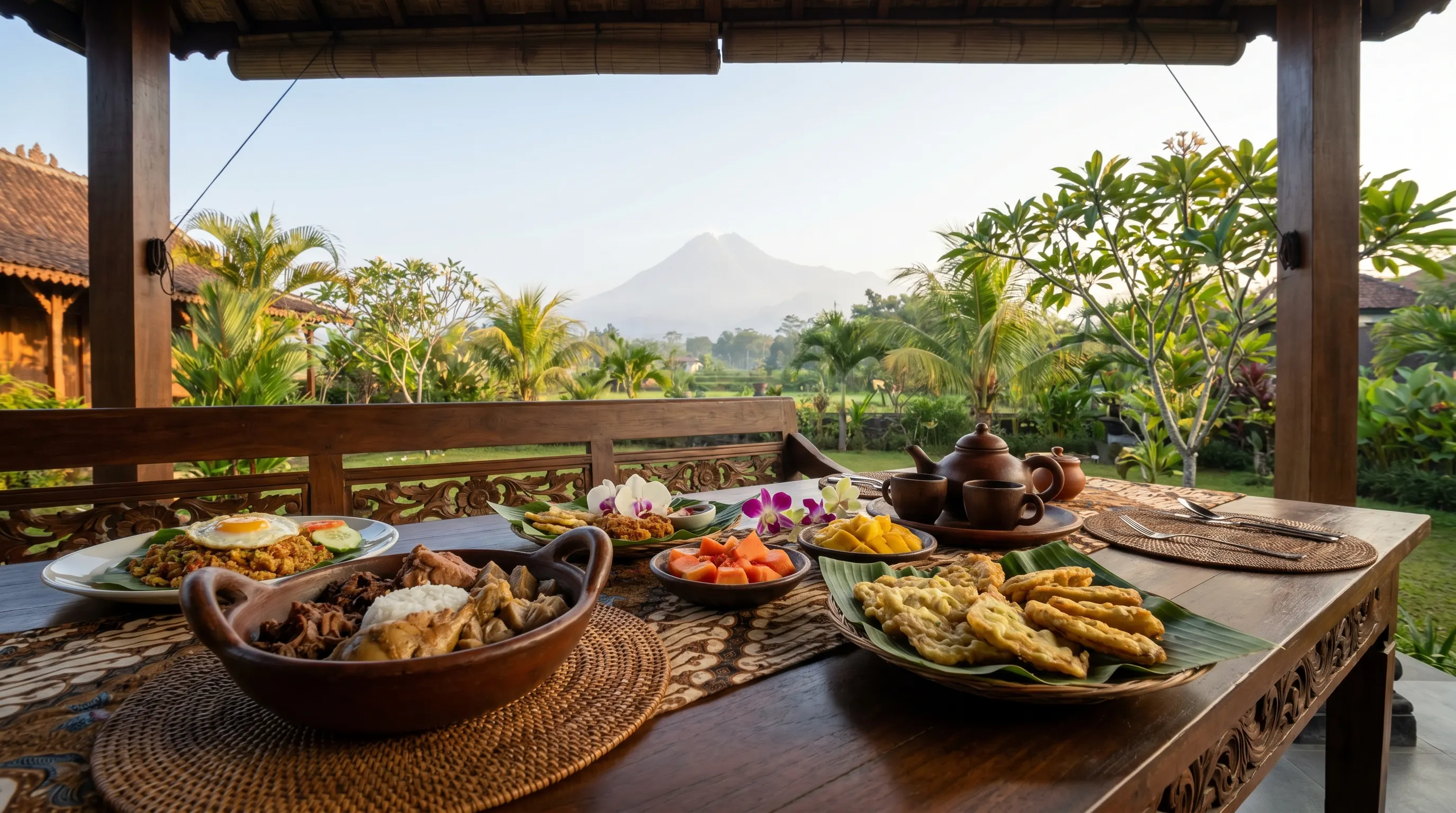 Sarapan tradisional Jawa di Omah Merapi